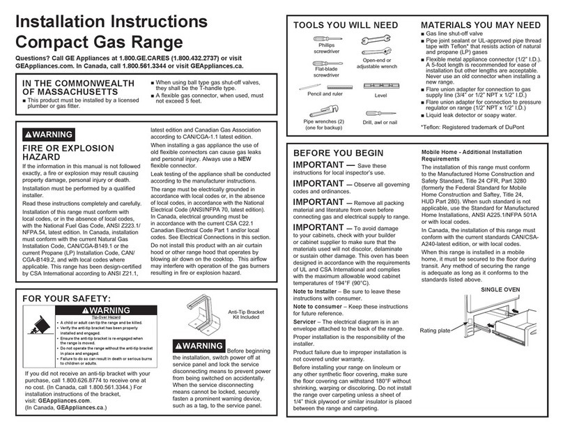 GE JGAS640RMSS User manual