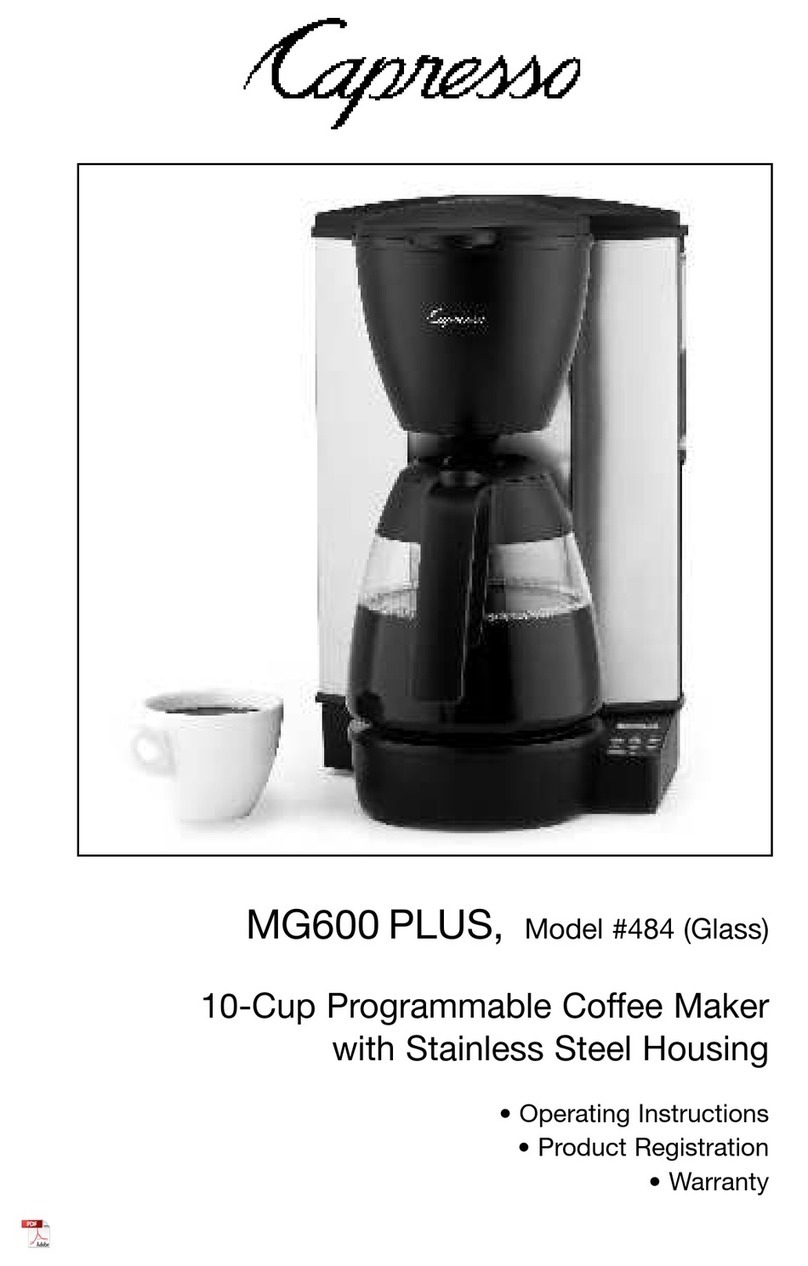 Capresso MG600 PLUS 484 operating instructions