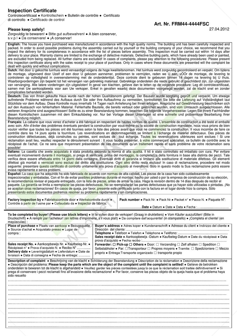 Palmako FRM44-4444FSC installation manual Palmako FRM44-4444FSC installation manual