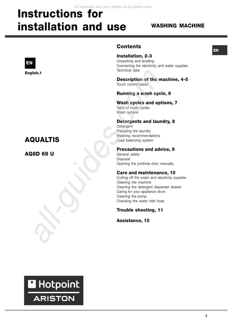 Hotpoint Ariston AQ8D 69 U Instructions for installation and use
