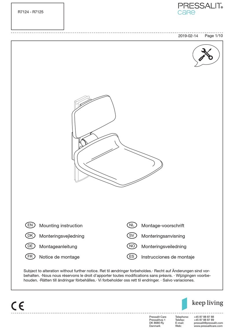 Pressalit Care PLUS R7124 Mounting instruction Pressalit Care PLUS R7124 Mounting instruction