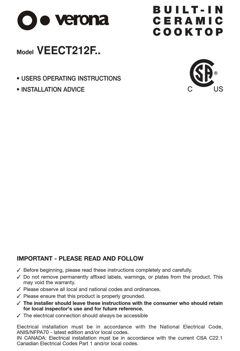Verona VEECT212FSS Operation instructions