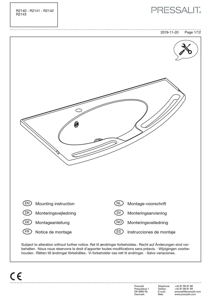Pressalit MATRIX R2140 Mounting instructions