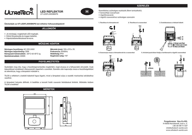 Ultratech UT-LEDFL3000BKPS User manual