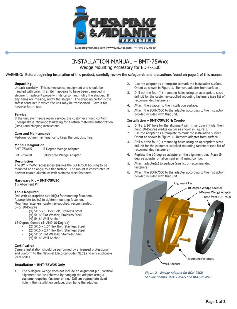 Chesapeake & Midlantic BMT-75W Series installation manual