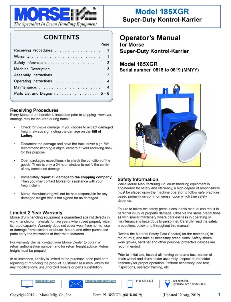 morse 185XGR Operator's manual