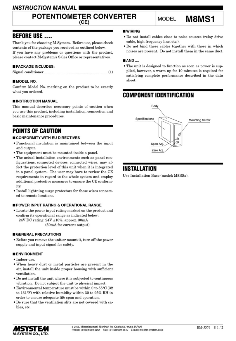 M-system M8MS1 instruction manual
