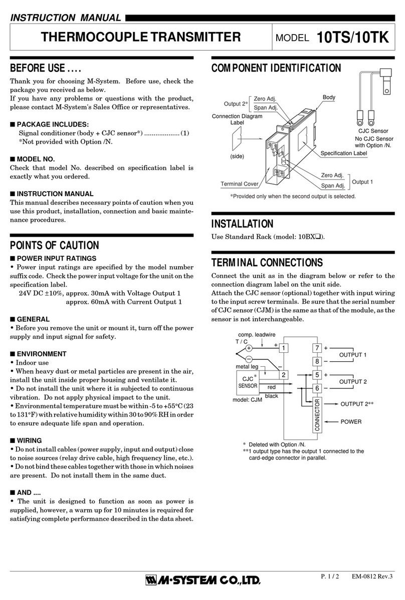 M-system 10TS instruction manual