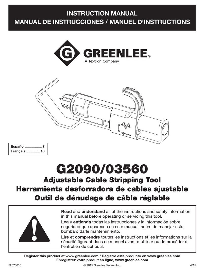 Textron Greenlee GREG2090 User manual Textron Greenlee GREG2090 User manual