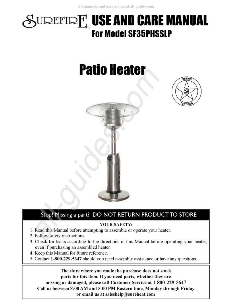 Sure Heat SUREFIRE SF35PHSSLP use and care manual