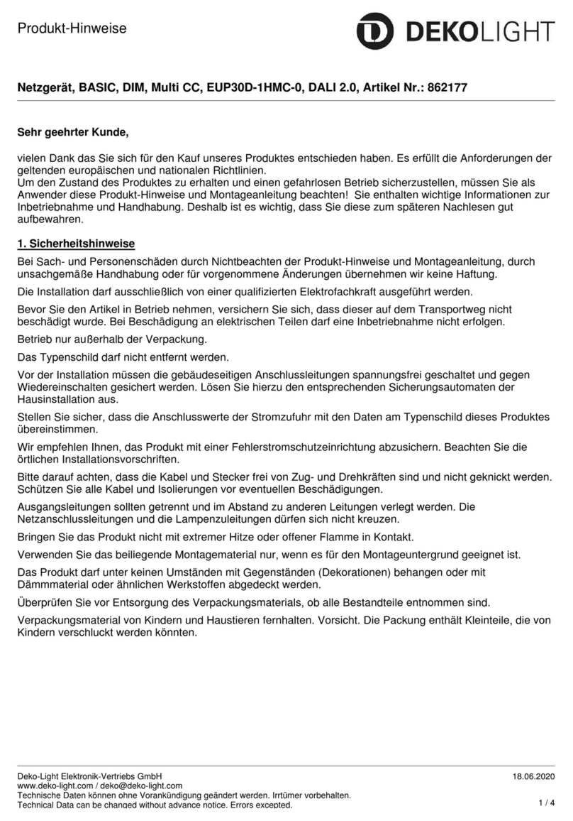 DekoLight EUP30D-1HMC-0 Service manual DekoLight EUP30D-1HMC-0 Service manual