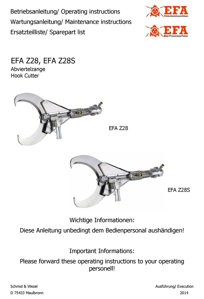 EFA Z28S Operating Instructions, Maintenance instructions, Spare Part List