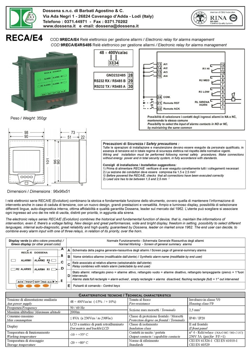 Dossena RECA/E4 User manual