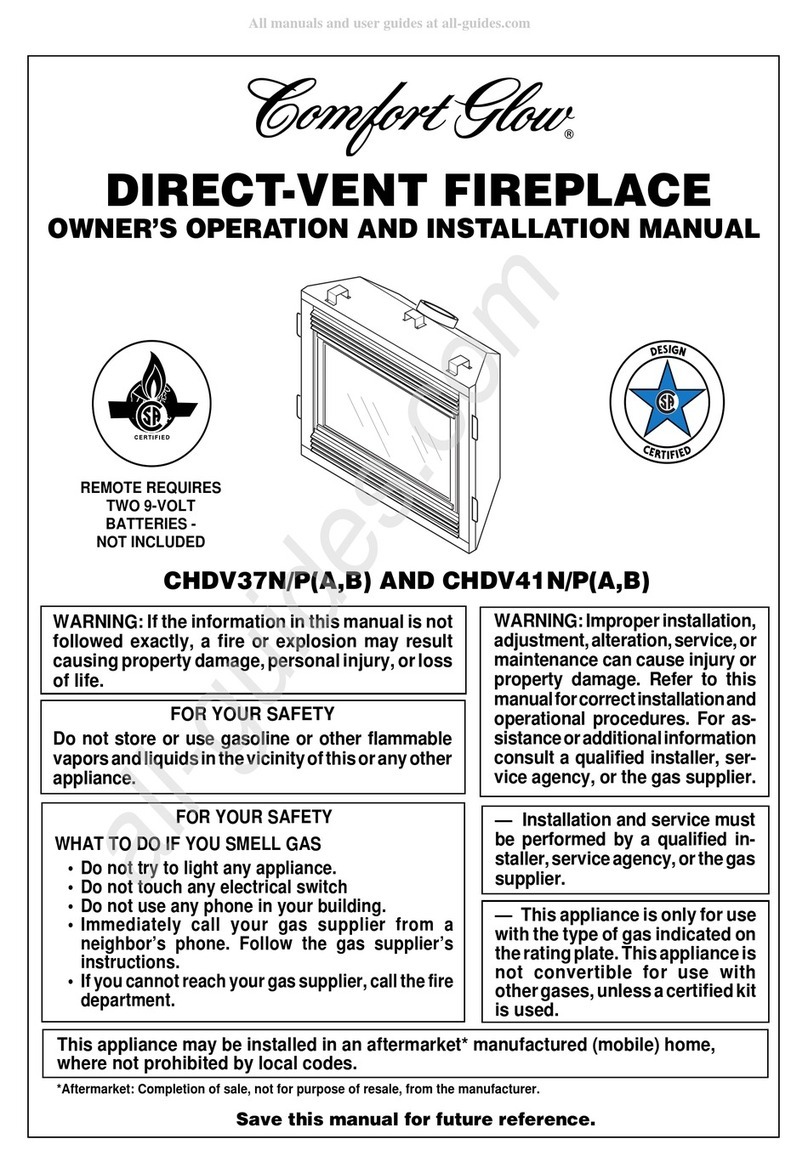 Comfort Glow CHDV37N Quick start guide