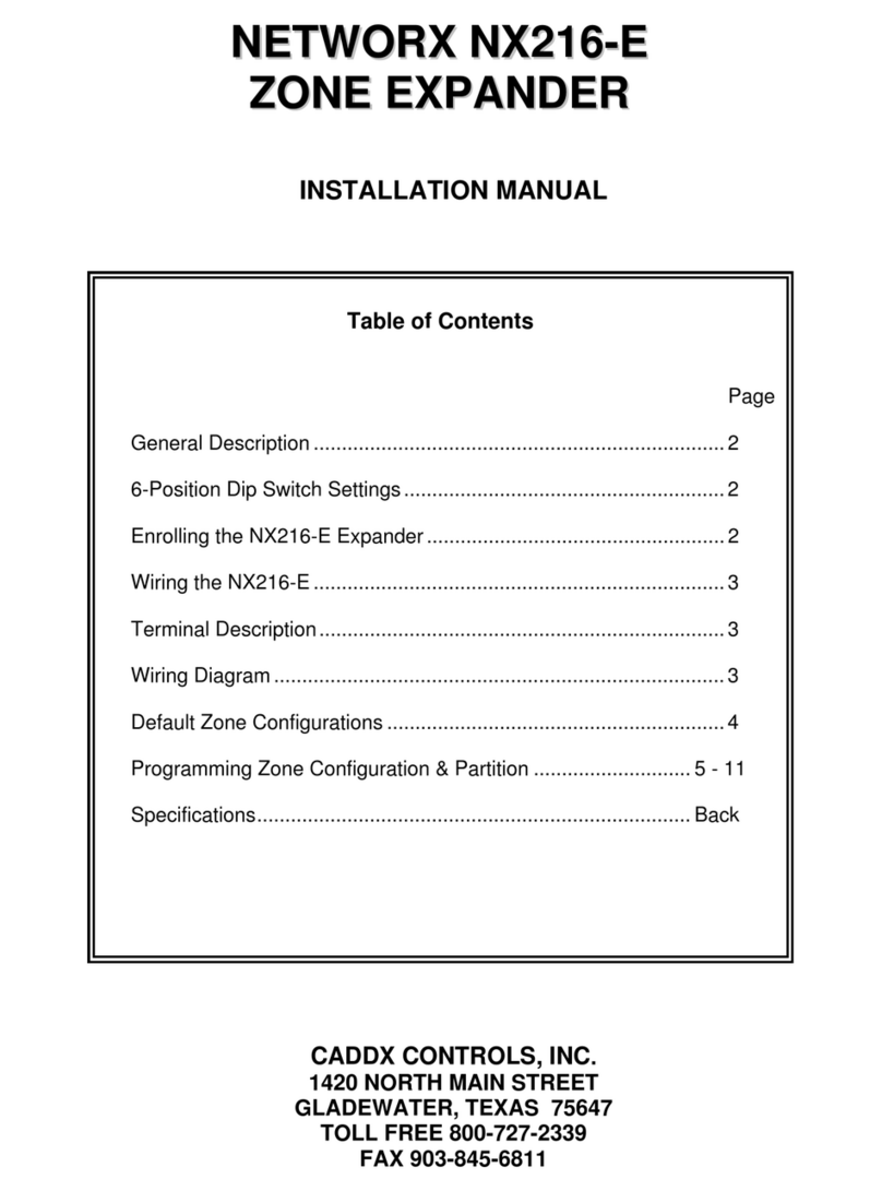 CADDX NX216-E installation manual