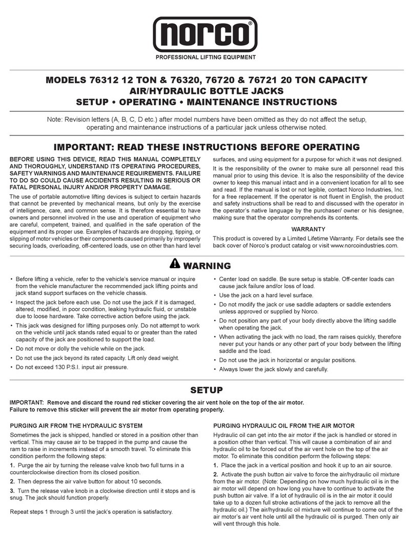 Norco 76312 Setup, operating, maintenance instructions