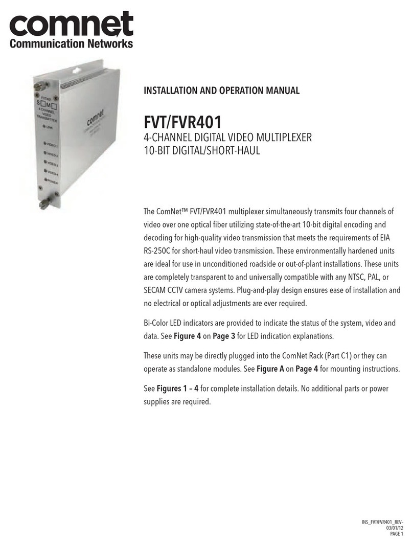 Comnet FVR401 Installation and operation manual Comnet FVR401 Installation and operation manual