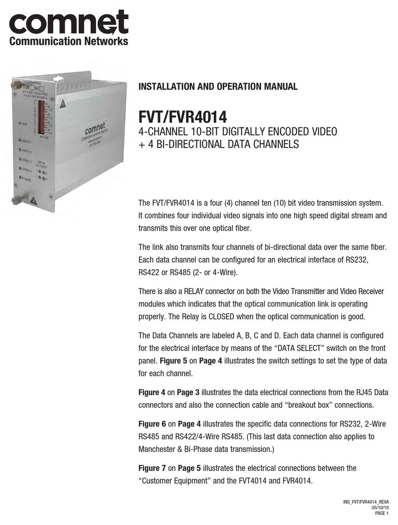 Comnet FVT4014 Installation and operation manual Comnet FVT4014 Installation and operation manual