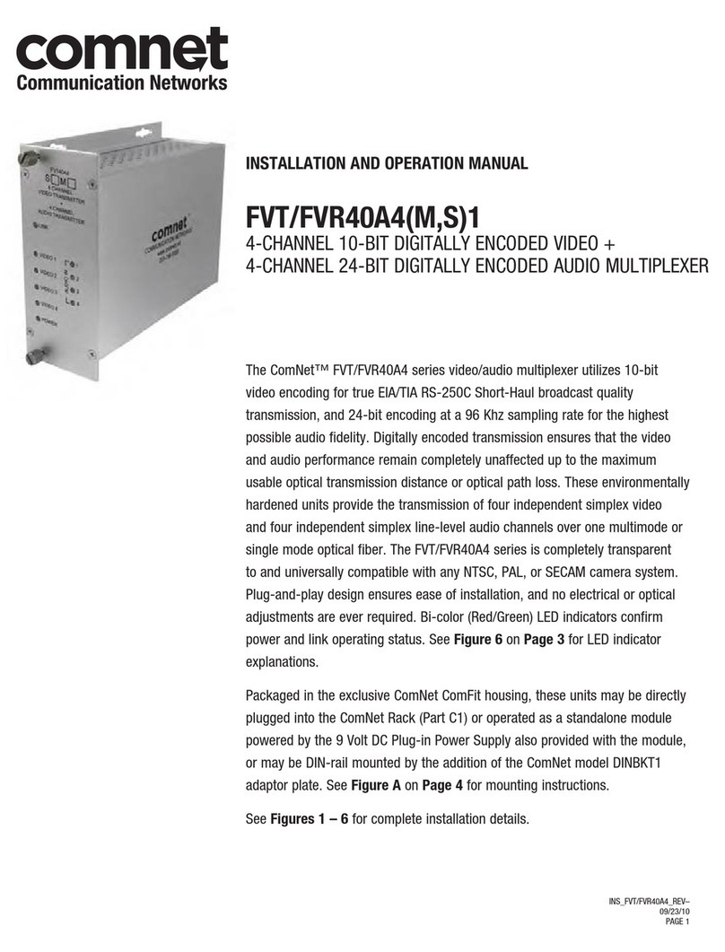 Comnet FVR40A41 Installation and operation manual