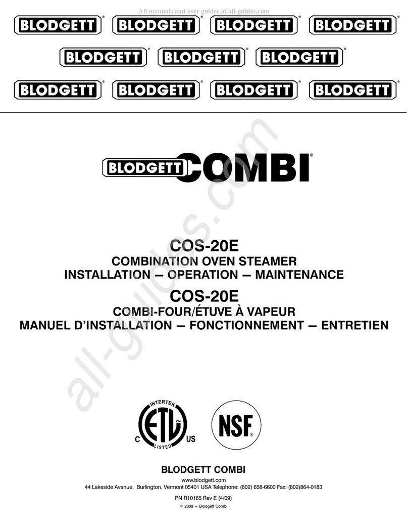 Blodgett COS-20E Owner's manual