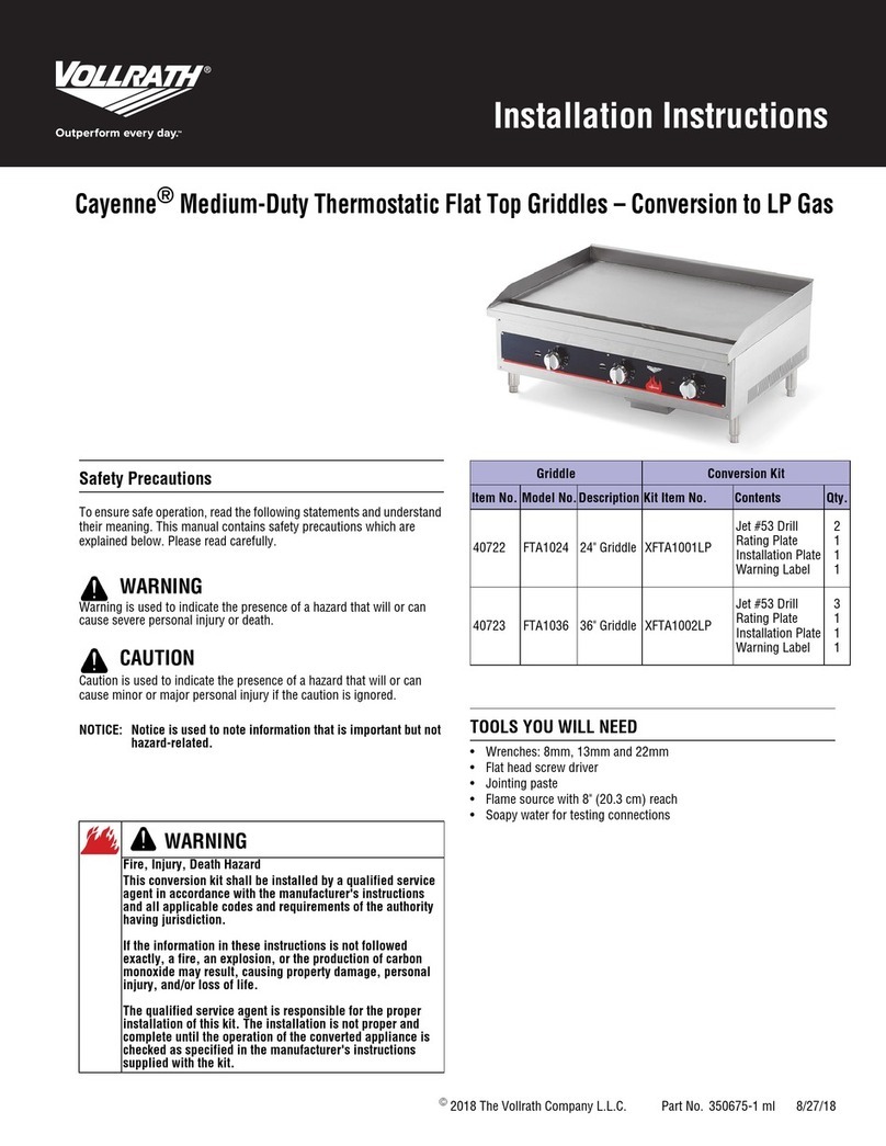 Vollrath Cayenne FTA1036 installation instructions