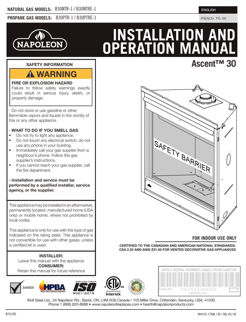 Napoleon Ascent 30 B30NTR-1 User manual