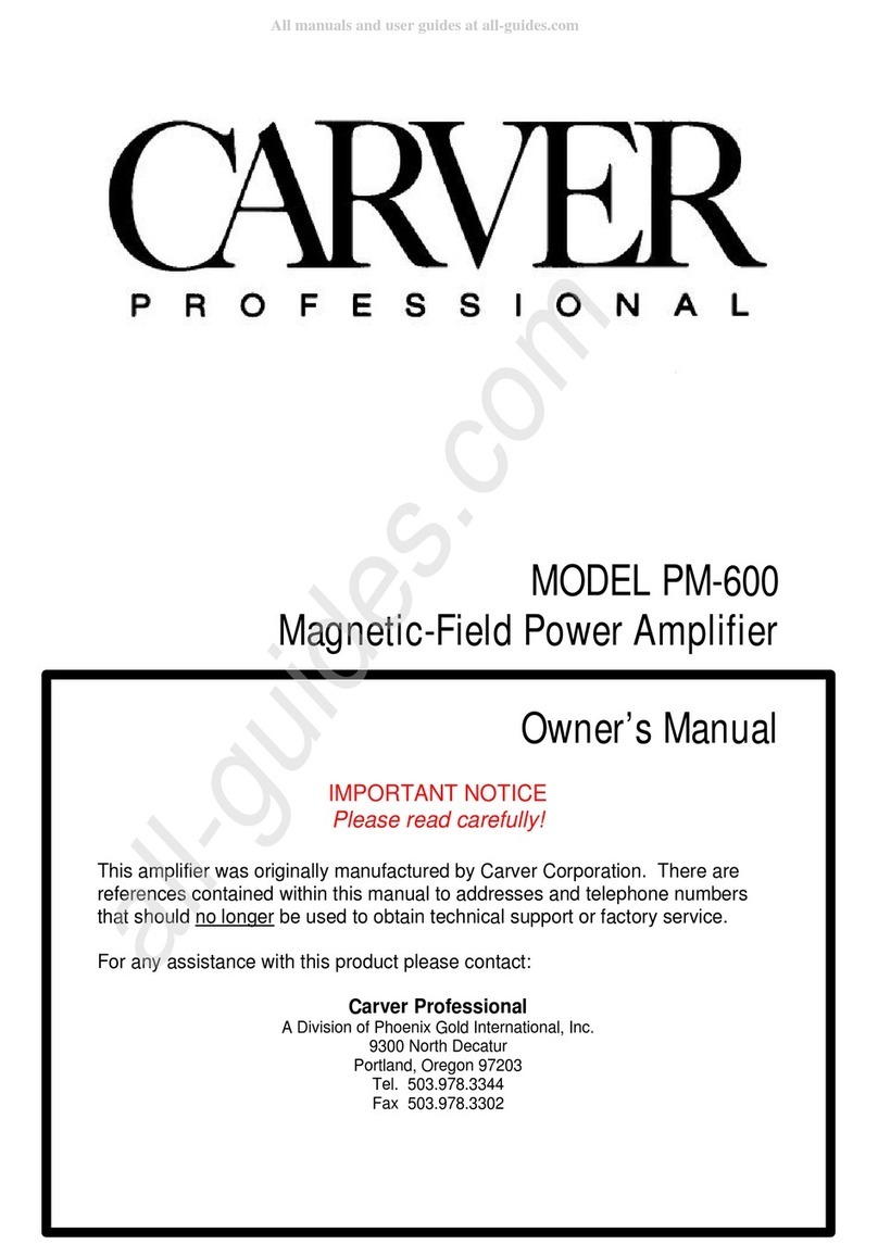 Carver Professional PM-600 owner's manual