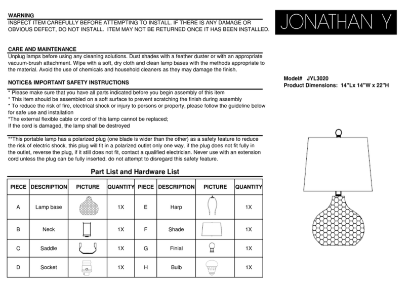 JONATHAN Y JYL3020 quick start guide JONATHAN Y JYL3020 quick start guide