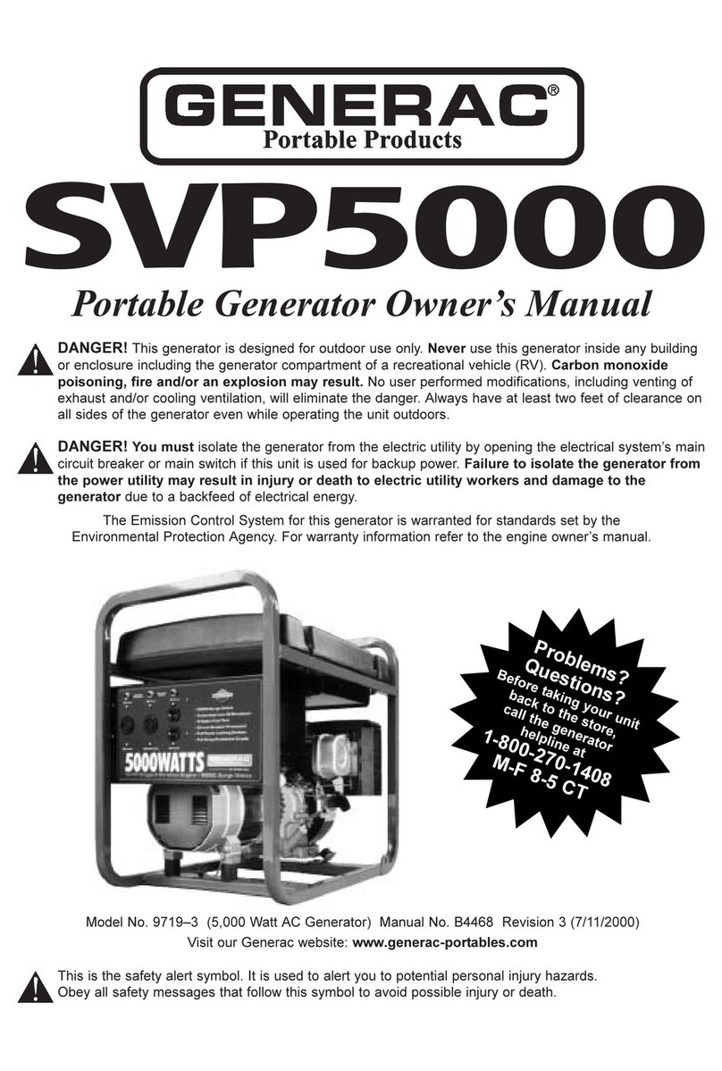 Generac Portable Products 9719-3 owner's manual