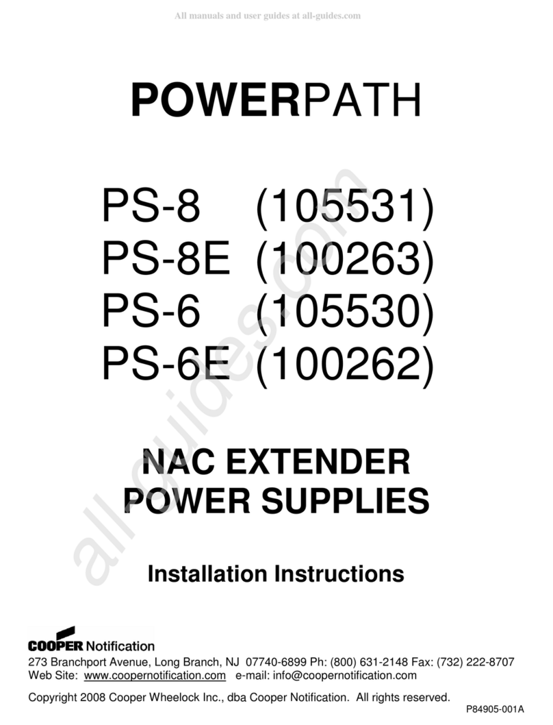 Cooper Notification Powerpath PS-8 installation instructions