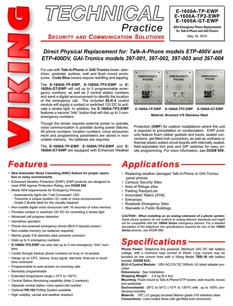Viking E-1600A-TP2-EWP Instructions for use