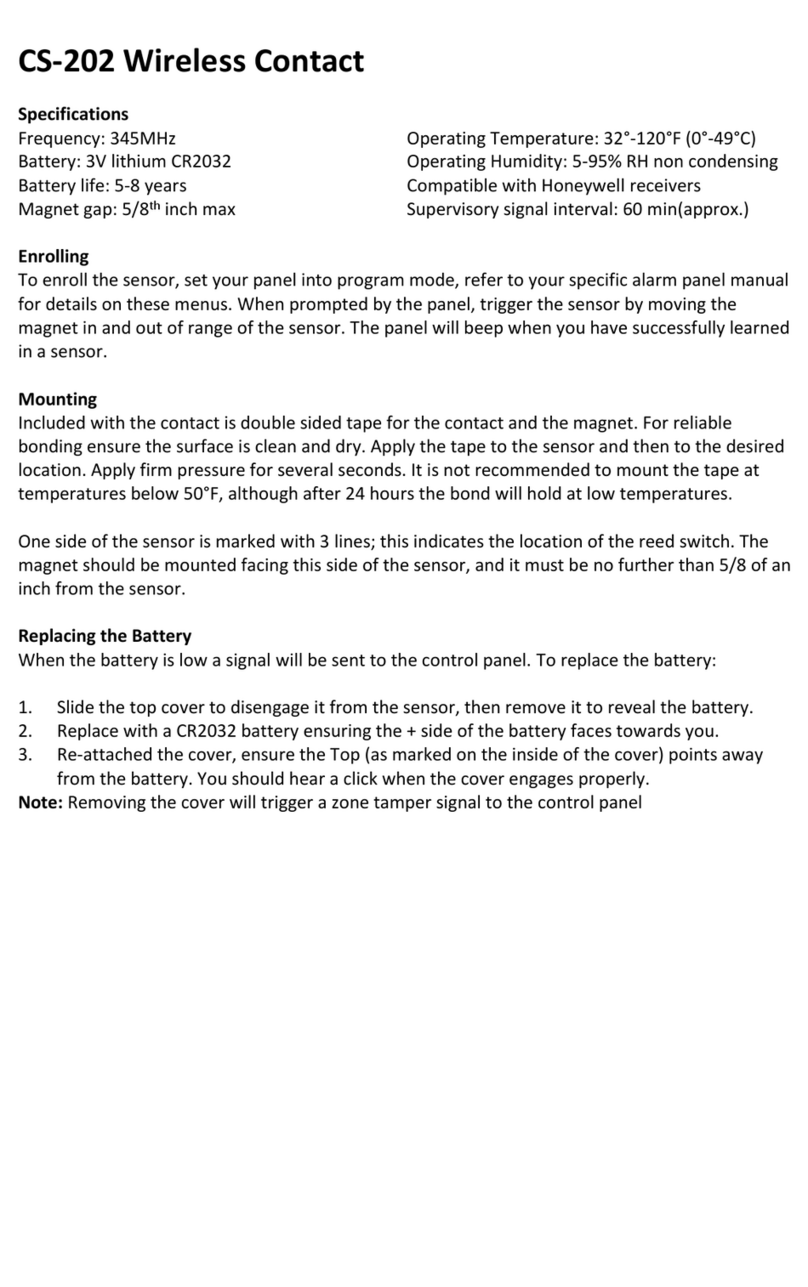 Ecolink CS-202 Installation and operation manual