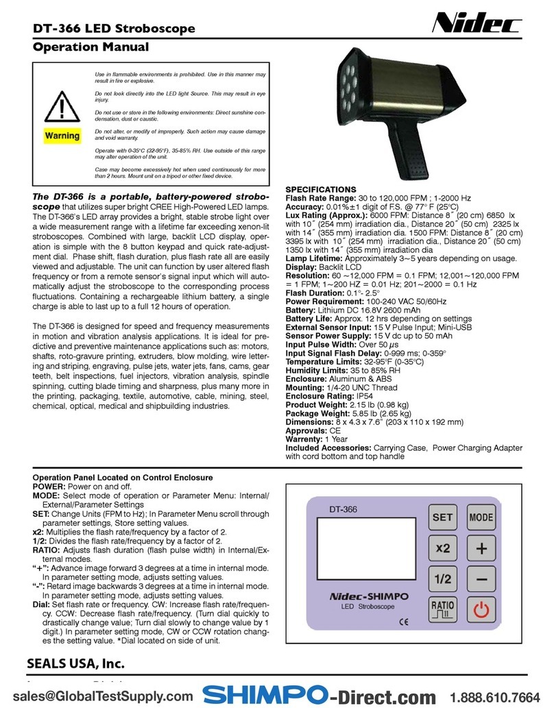 Nidec DT-366 Operation manual