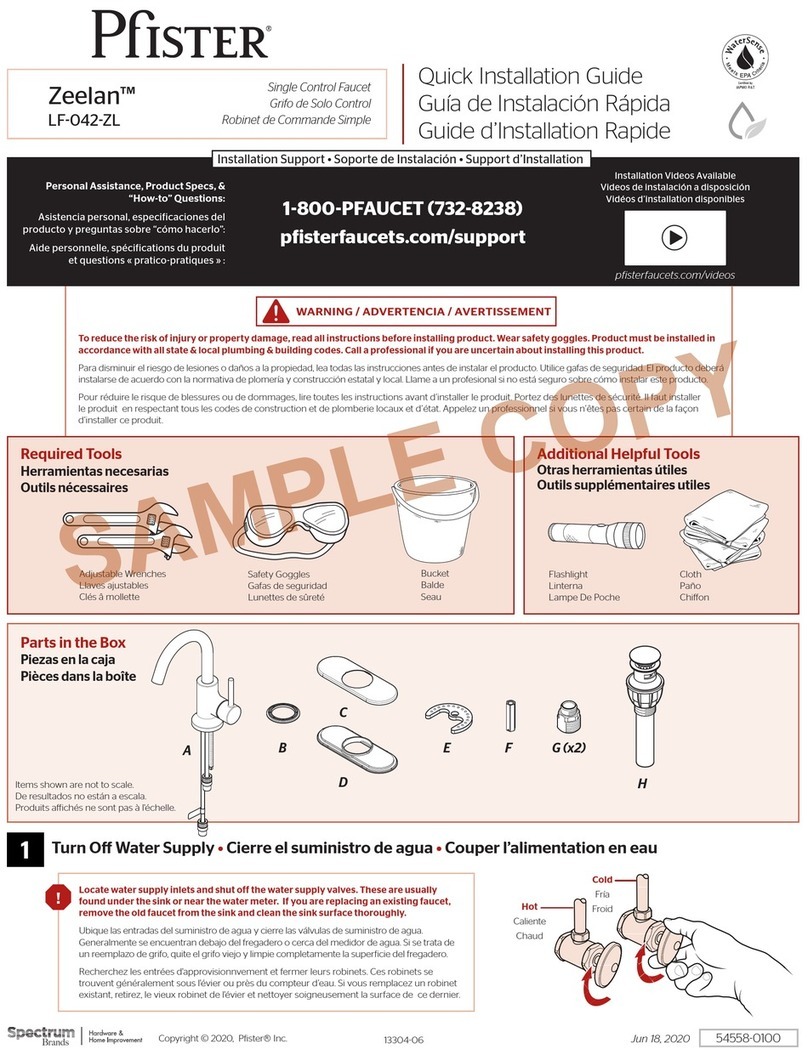 Pfister Zeelan LF-042-ZL Quick installation guide
