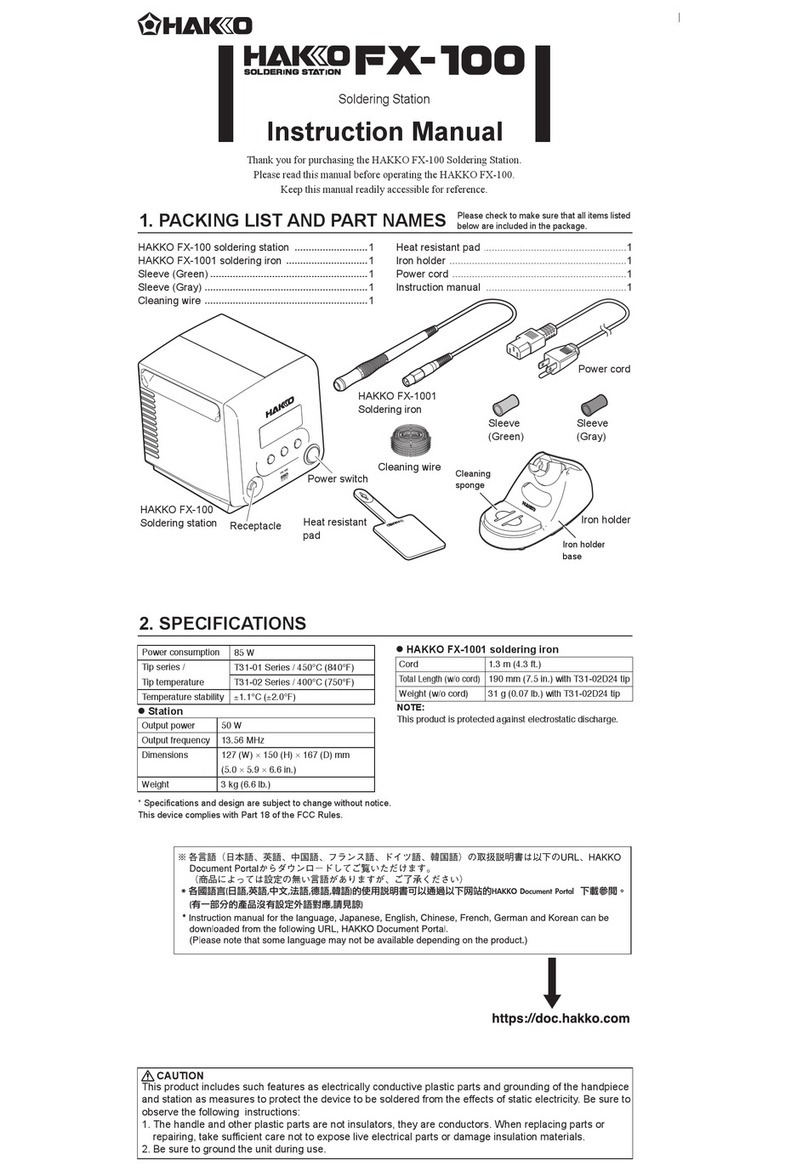 Hakko Electronics FX-100-05 instruction manual Hakko Electronics FX-100-05 instruction manual