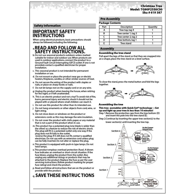 Home Accents Holiday TG90P2550C00 User manual