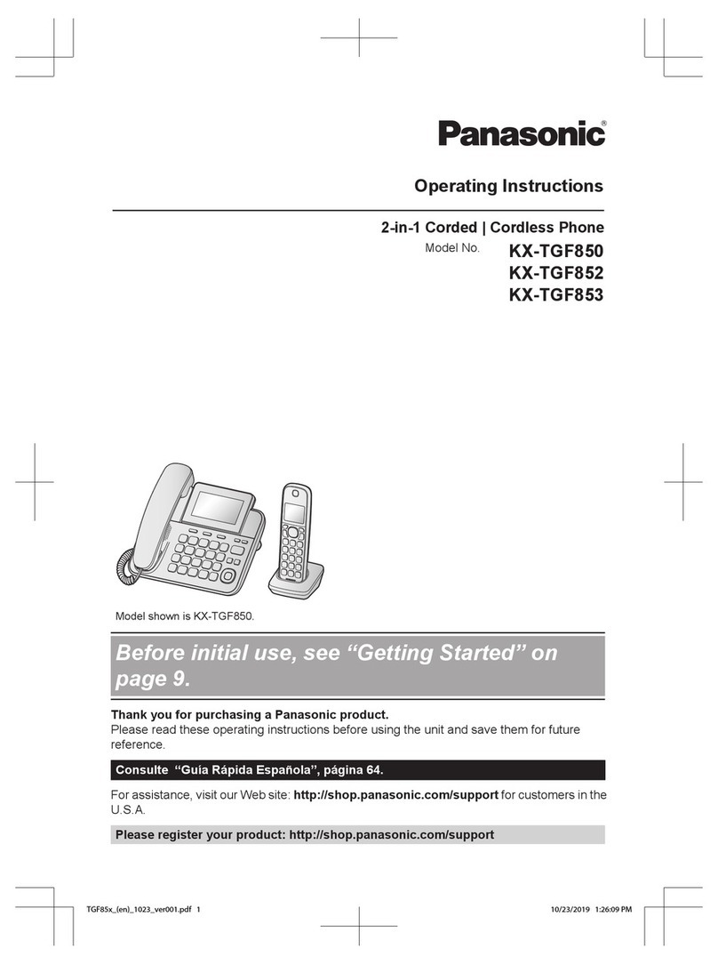 Panasonic KX-TGF852 operating instructions