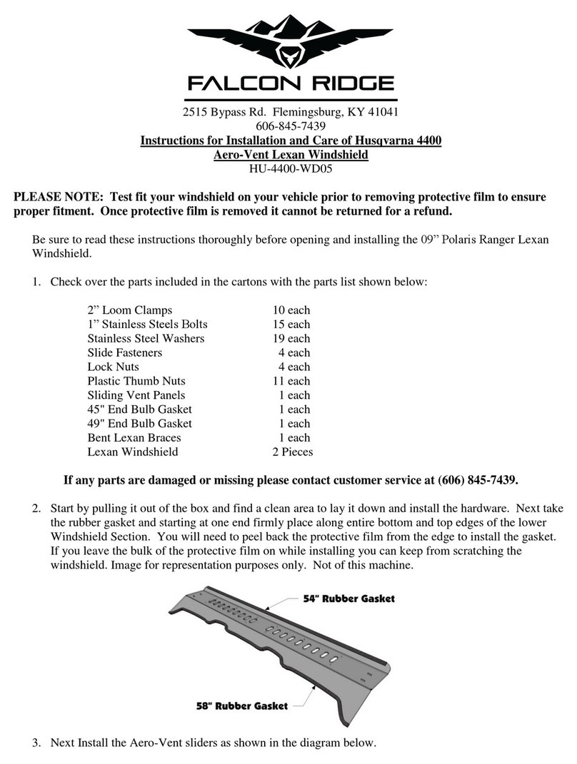 FALCON RIDGE HU-4400-WD05 Instructions for Installation and Care