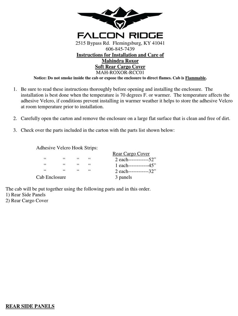FALCON RIDGE MAH-ROXOR-RCC01 Instructions for Installation and Care FALCON RIDGE MAH-ROXOR-RCC01 Instructions for Installation and Care