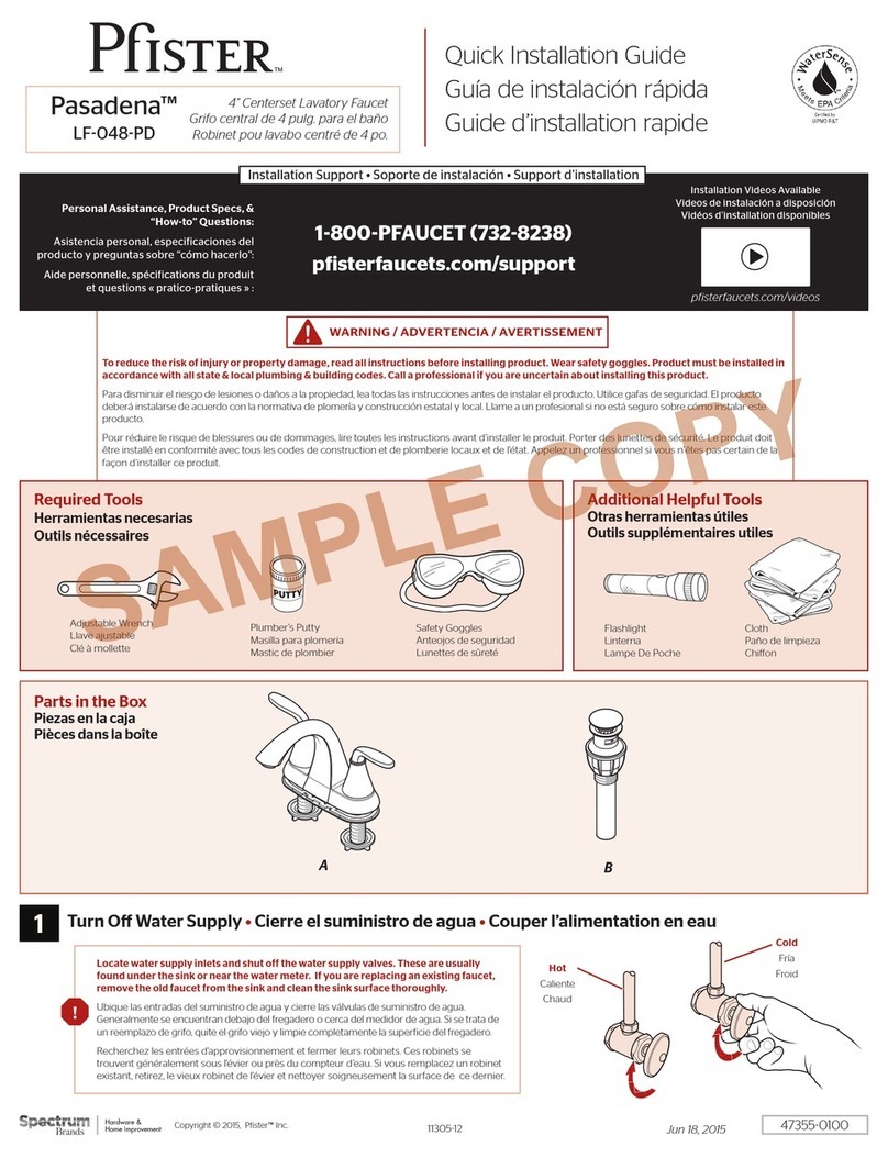 Pfister Pasadena LF-048-PDCC User manual