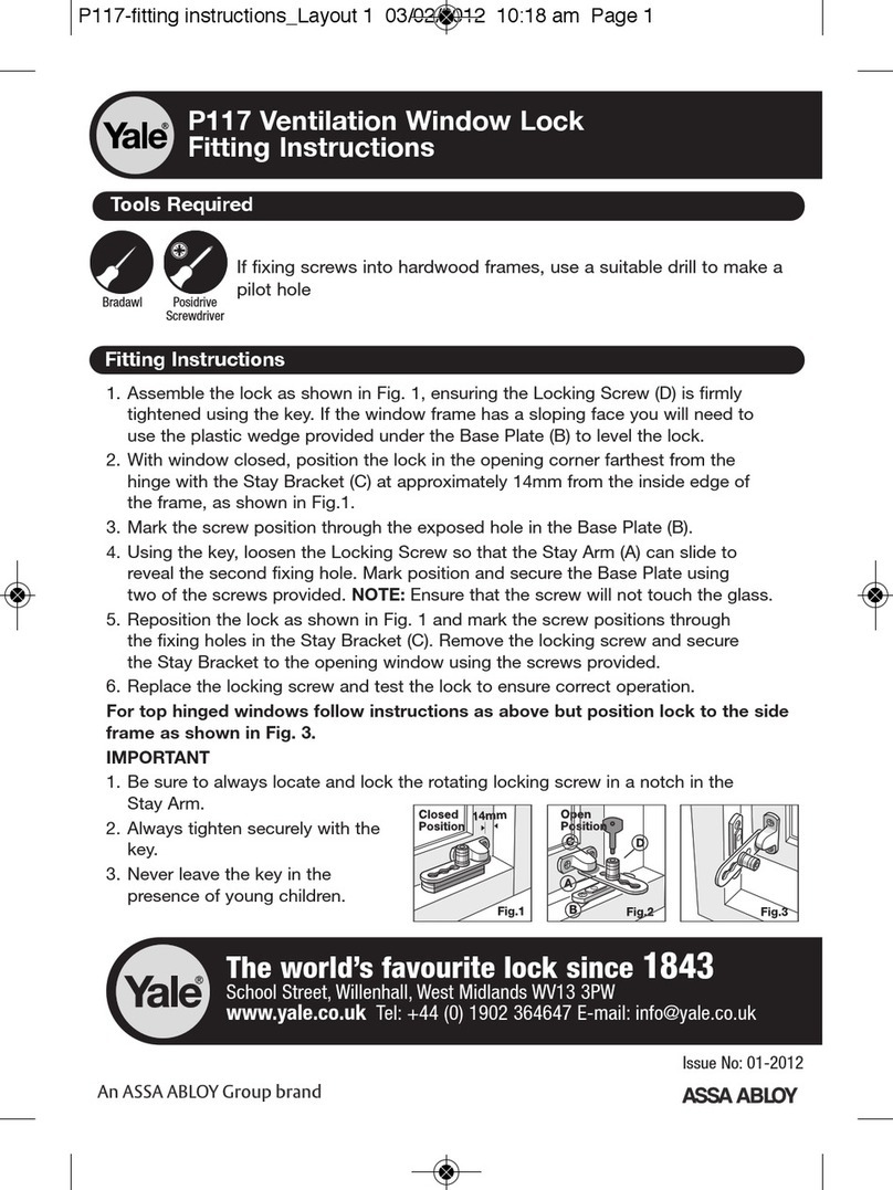 Assa Abloy Yale P117 Fitting instructions