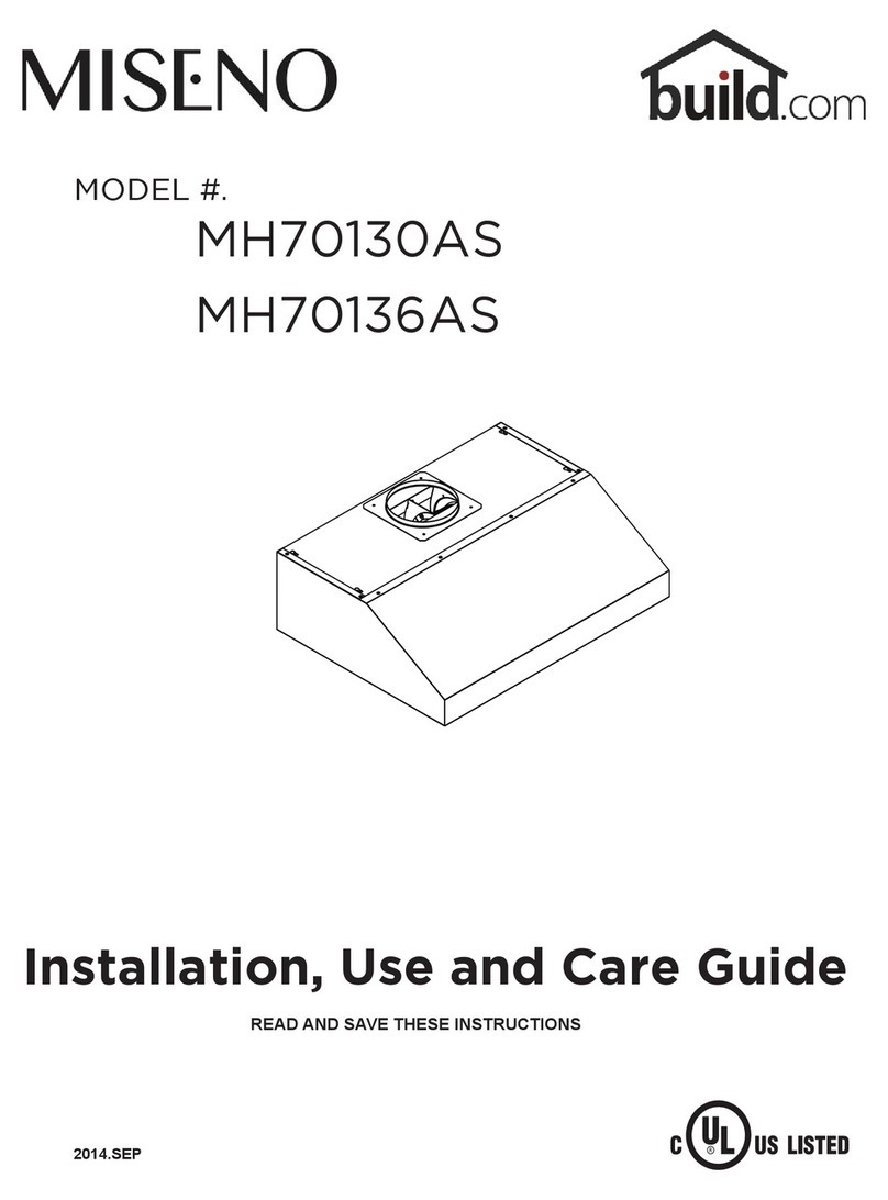 miseno MH70130AS Installation, use and care guide
