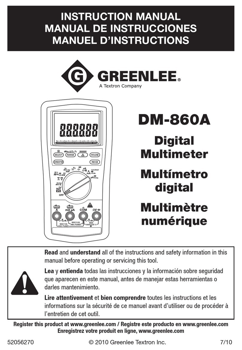 Textron Greenlee DM-860A User manual Textron Greenlee DM-860A User manual