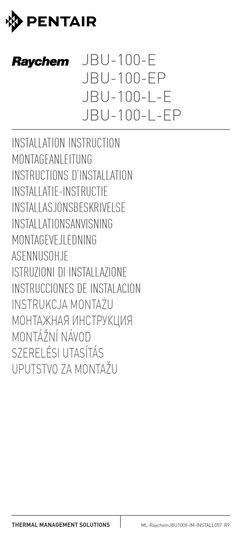 Pentair Raychem JBU-100-E User manual
