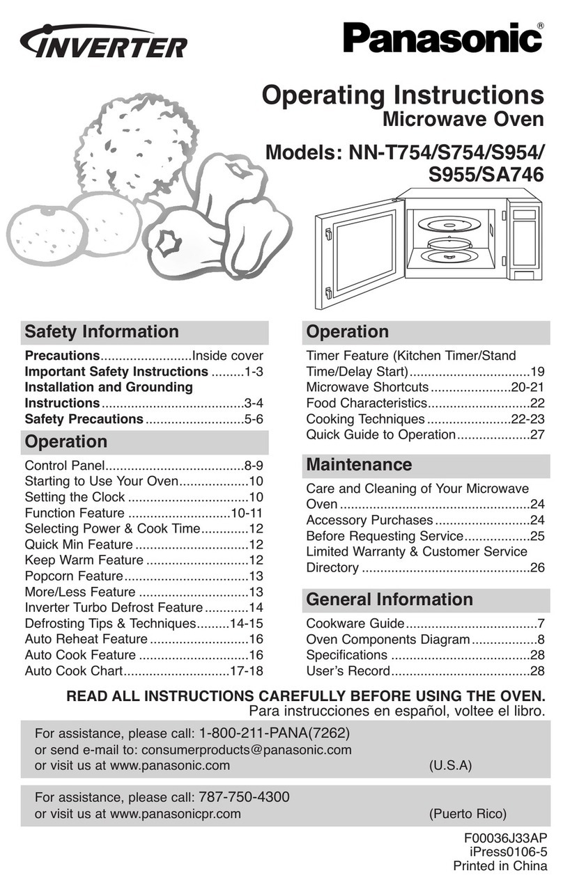 Panasonic NN-T754 operating instructions