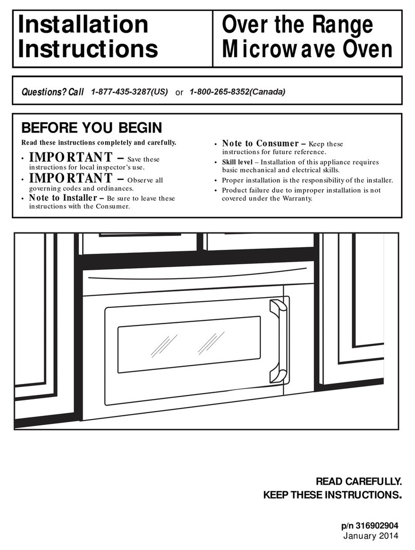 Frigidaire FPBM3077R installation instructions