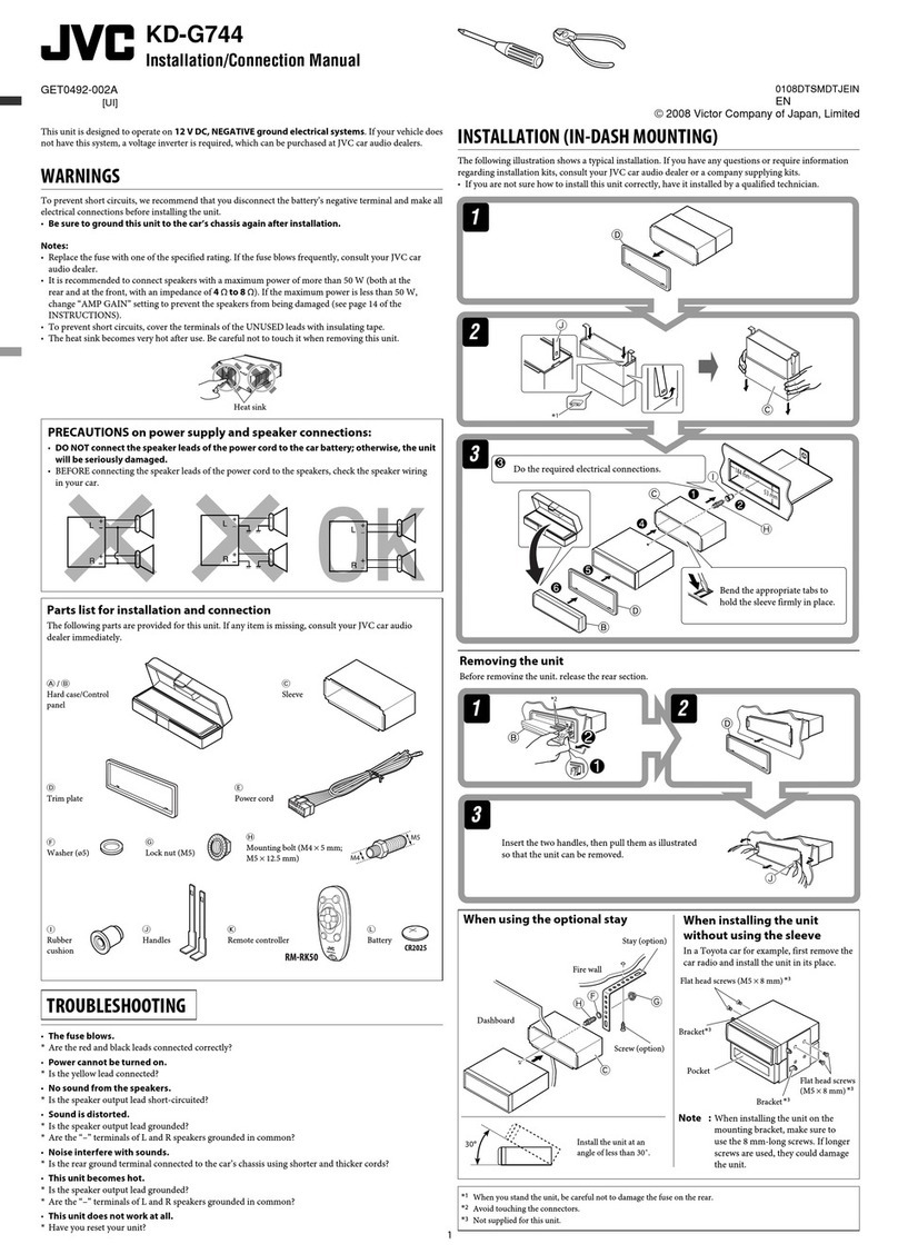 JVC KD-G744 Installation & connection manual