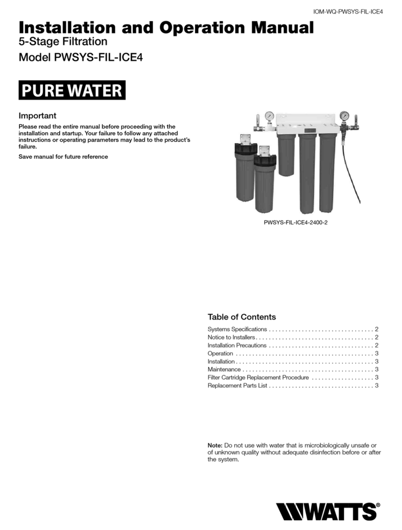 Watts IOM-WQ-PWSYS-FIL-ICE4 Installation and operation manual