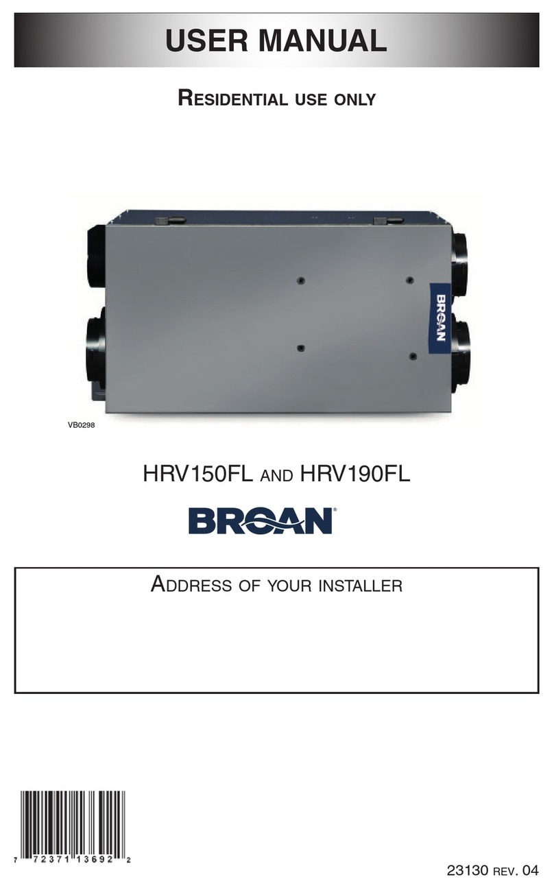 Broan HRV190FLS user manual