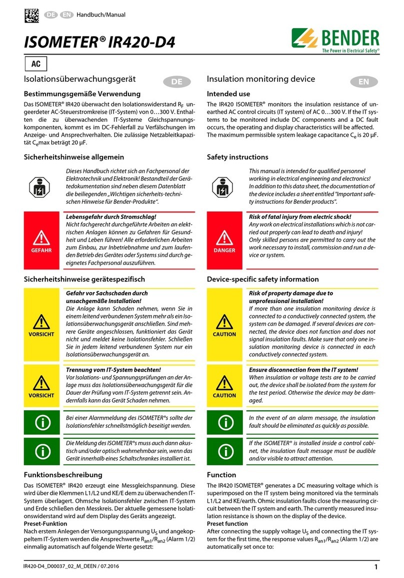 Bender Isometer IR420-D4 User manual